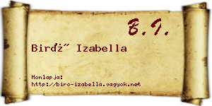 Biró Izabella névjegykártya