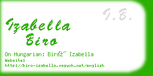 izabella biro business card